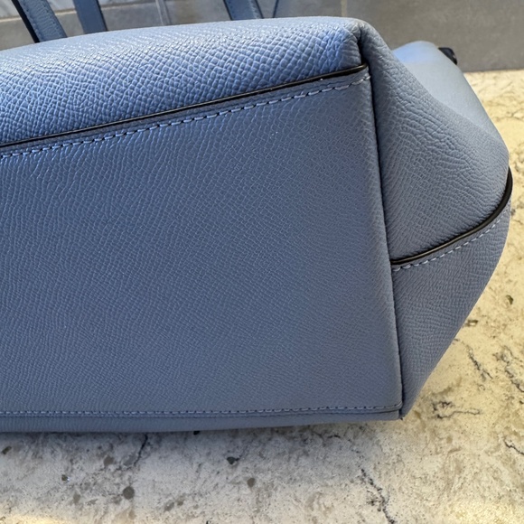 Coach 79608 women's Gallery Tote Crossgrain Leather shoulder Bag Ice Blue - Picture 12 of 15